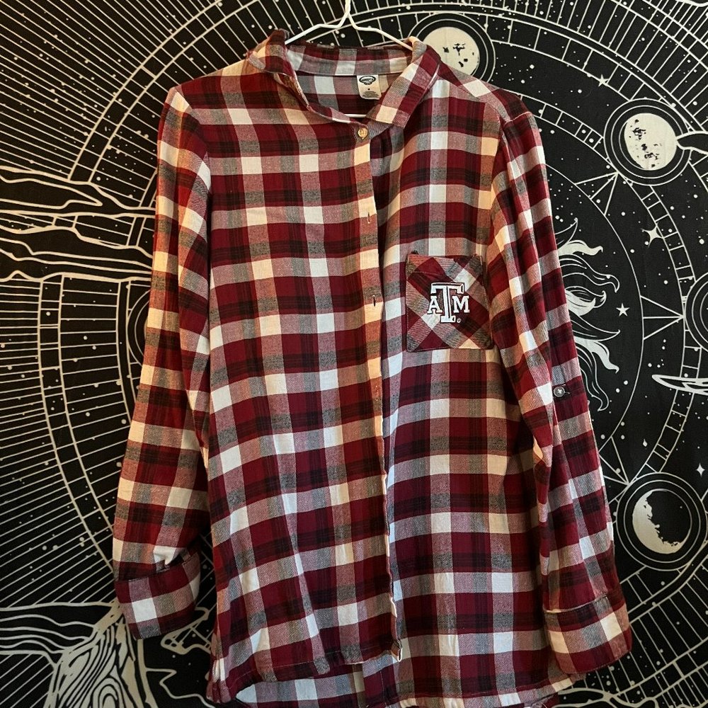 A&M Plaid Red Button Up - Concepts Sports - Size: M